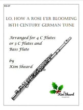 Lo, How a Rose E'er Blooming arranged for 4 C flutes or 3 C flutes and bass flute P.O.D cover